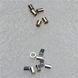 Tube Crimps, 2x2mm Gold & Silver (816-4006)
