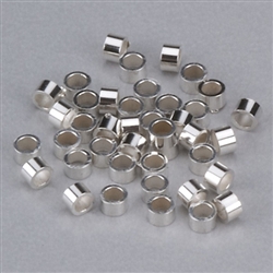 Mini Tube Crimps, Sterling Silver