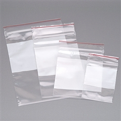 Clear Zip Bags with Red Line & Write-On