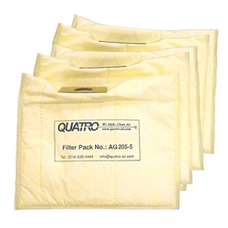 Quatro JetStream Tall Filter Bag Filters, quantity of 5.